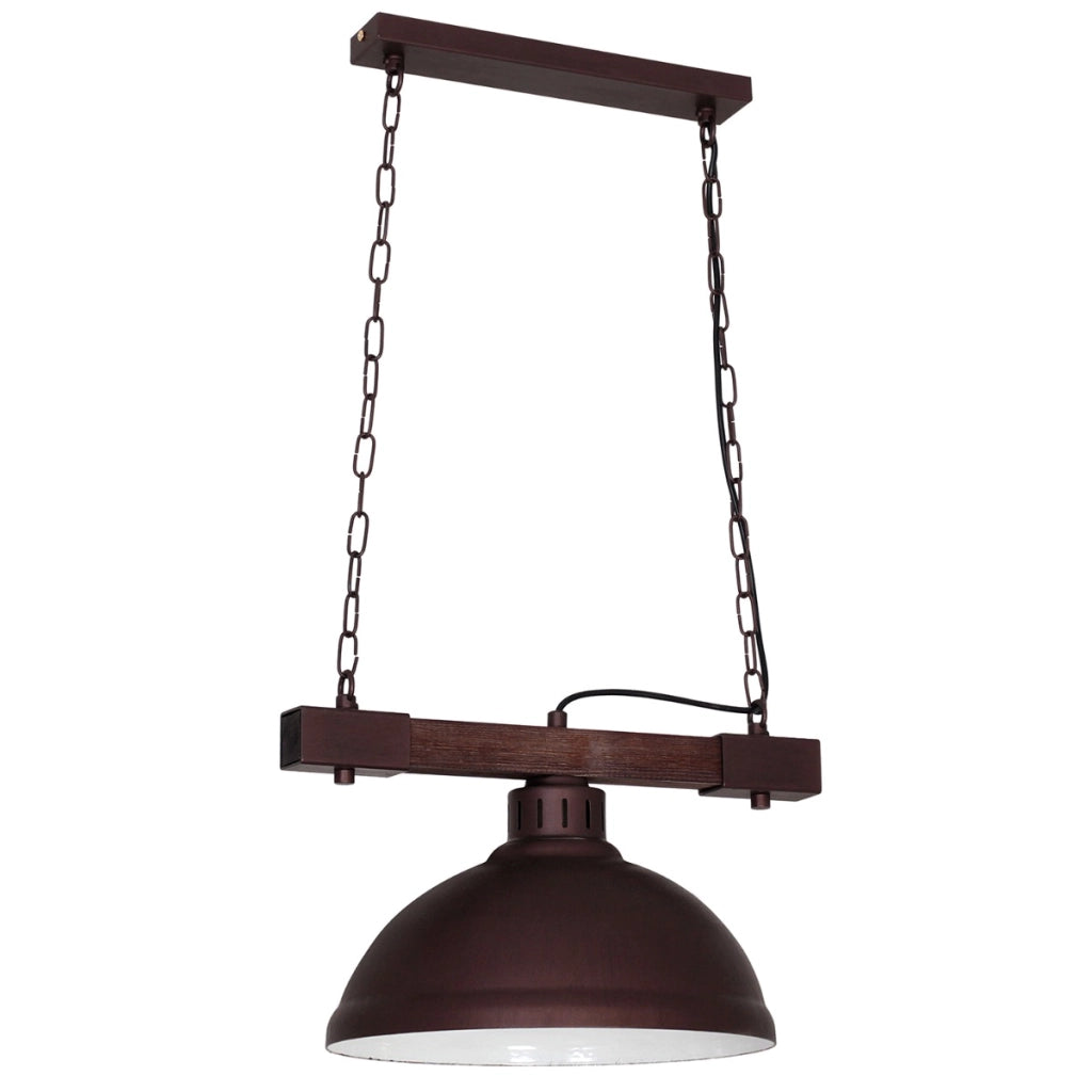 Lampada a sospensione Hakon loft legno scuro E27 Luminex