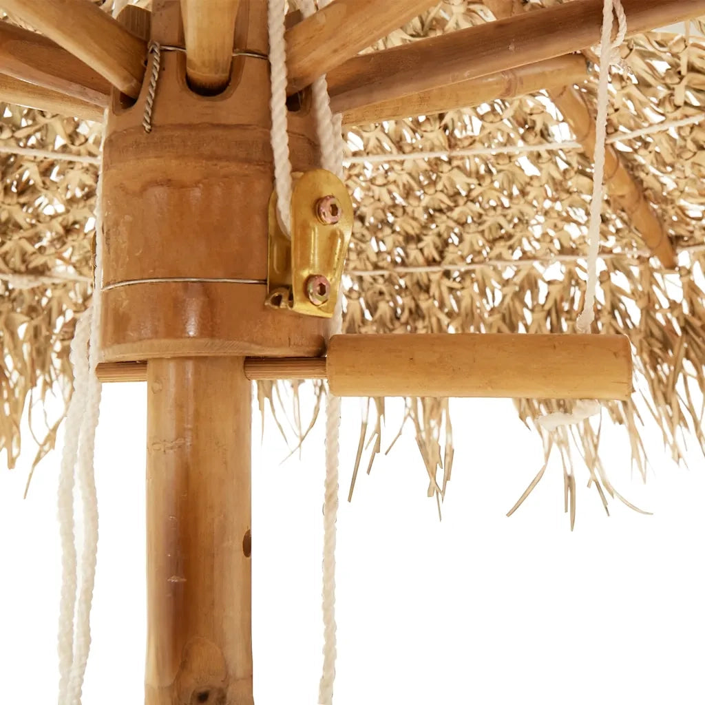 Ombrello Tiki con Baldacchino a Foglia di Banana 180 cm Bambù 4108223