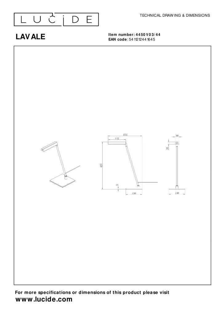 Lampada da scrivania moderna gialla LED dimmer Lucide