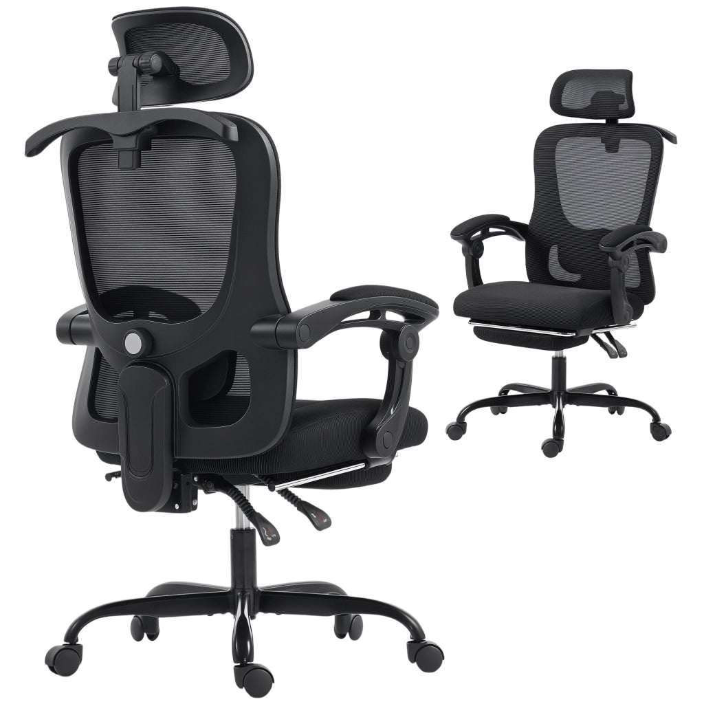 Sedia da ufficio ergonomica ¨C Minimal ¨C nera, rete, 64x64x124 cm