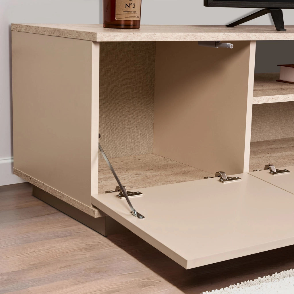 Porta TV in legno "Veramont" - 180 x 44 x 44 cm - Beige
