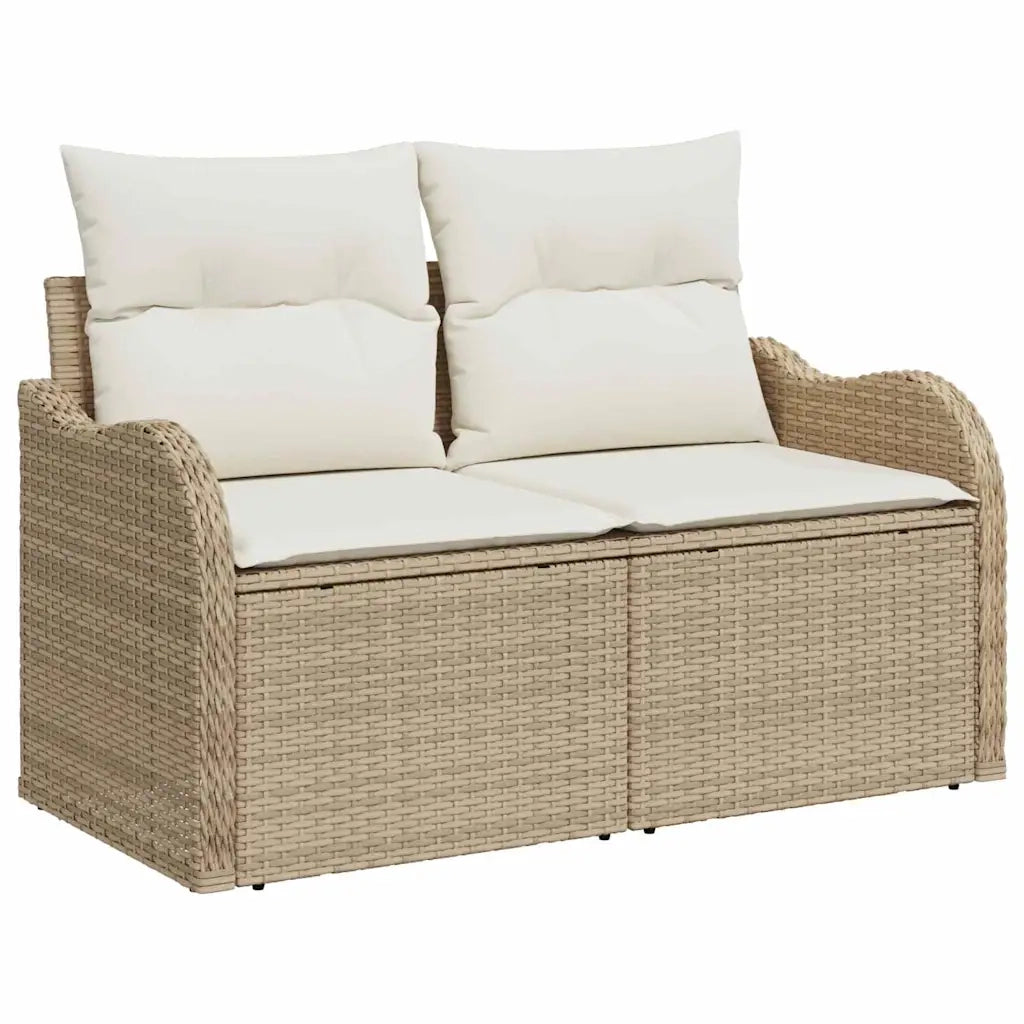 Set Divano da Giardino con cuscino 5 pcs Beige Poly Rattan 3360292