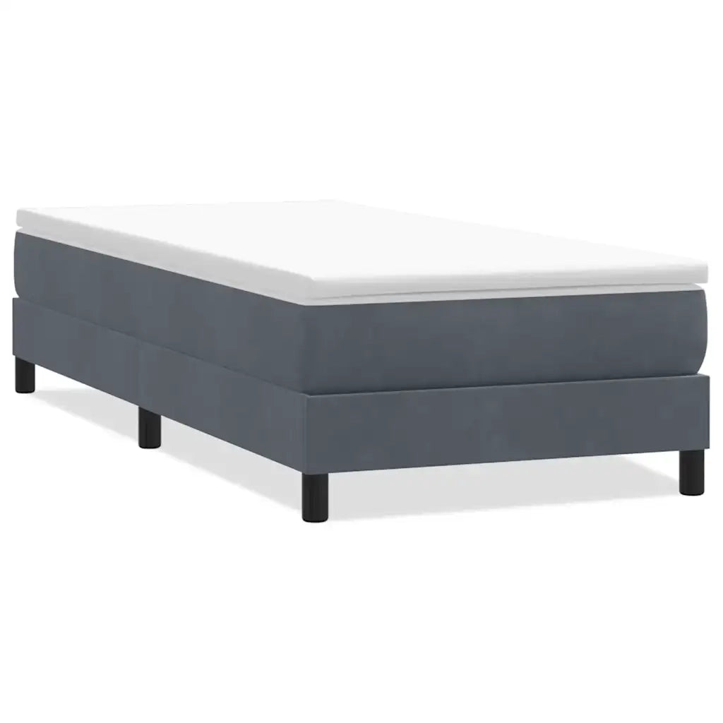 Giroletto a Molle senza Materasso-Struttura Letto Grigio Scuro 90x210cm Velluto