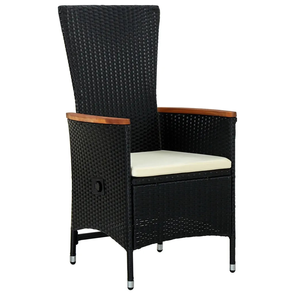 Set da Pranzo da Giardino 9 pz con Cuscini Nero 3099468