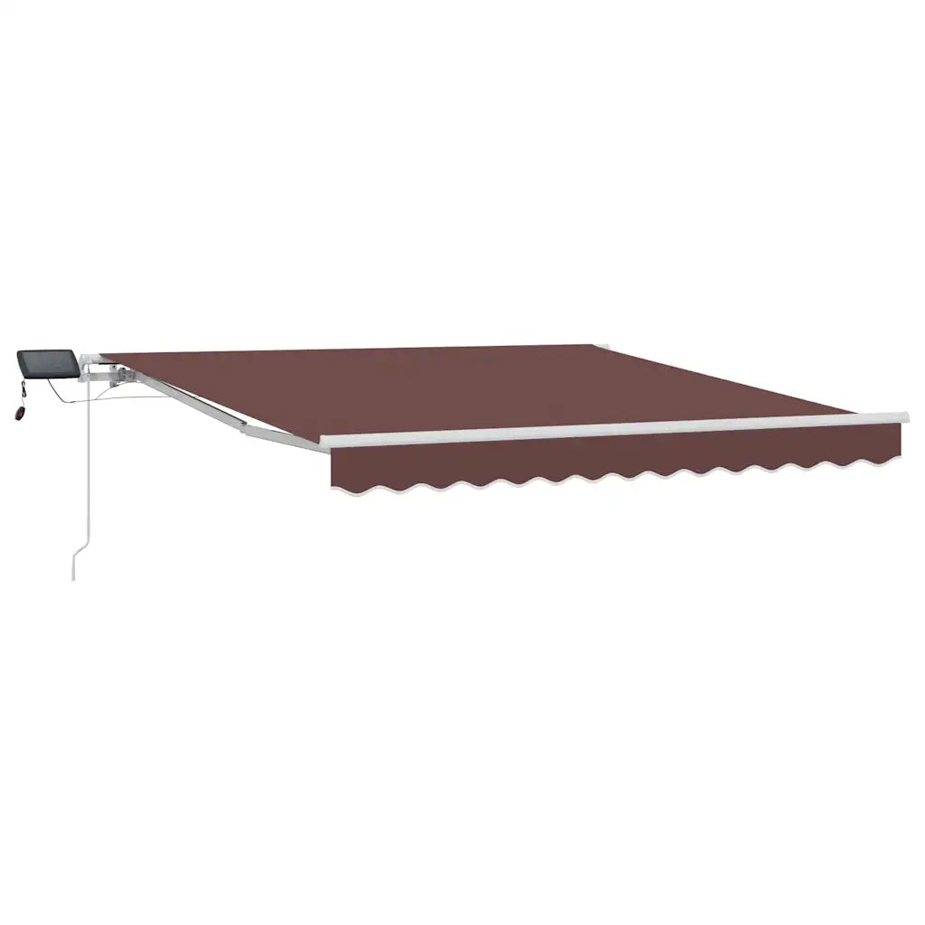 Tenda da Sole | Tenda Retrattile Manuale con LED 300x250cm Marrone