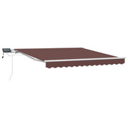 Tenda da Sole | Tenda Retrattile Manuale con LED 300x250cm Marrone