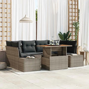 Set Divano da Giardino 7 pcs Grigio Poly Rattan 3358652