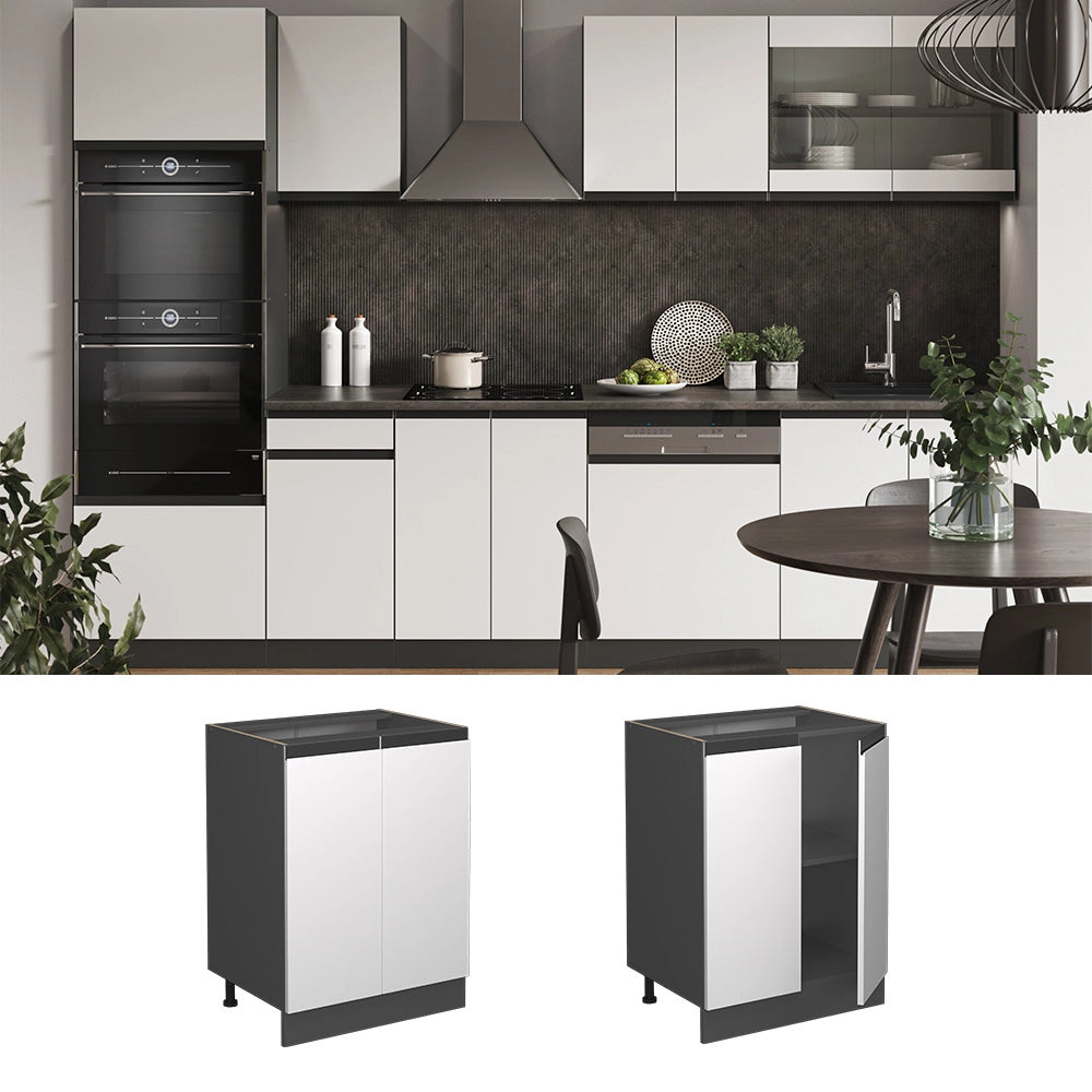 Vicco Mobiletto base cucina Bianco 60 cm , PL Antracite