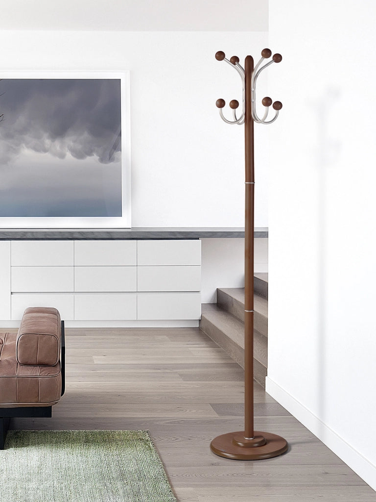 Appendiabiti Herdasa legno di faggio finitura noce 170x35x35