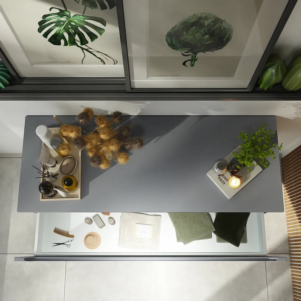 Cassettone scorrevole 120cm grigio opaco chiusura soft-close | Bako
