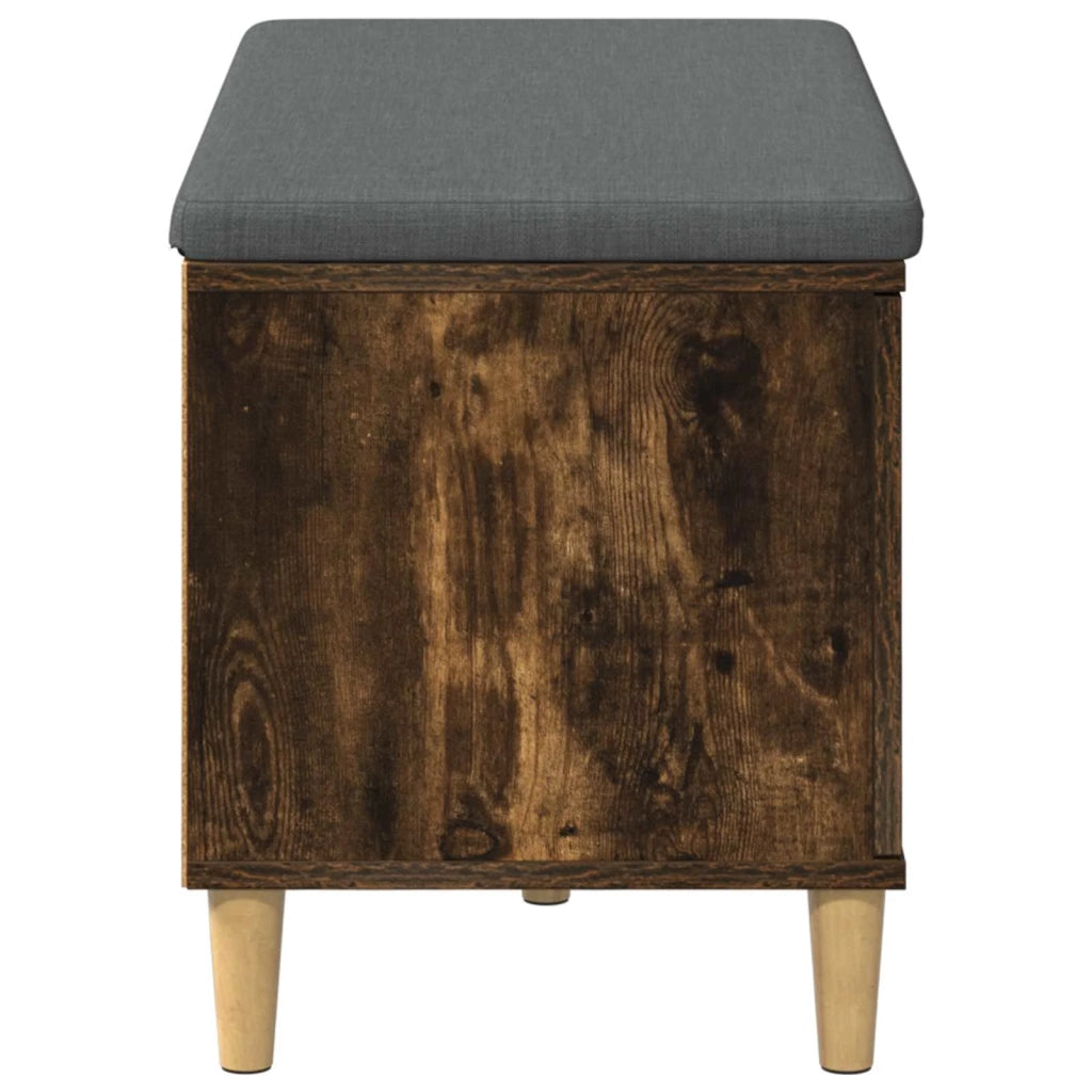 Panca per ingresso con cuscino-Sgabello-Panca da Corridoio Rovere fum¨¦ 60 x 38 x 46 cm 187677