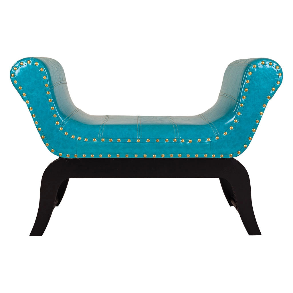 Sgabello in similpelle blu 90x40x65h