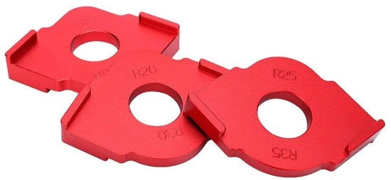 Blocco di alluminio per lavorazione del legno con diverse angolazioni di curvatura