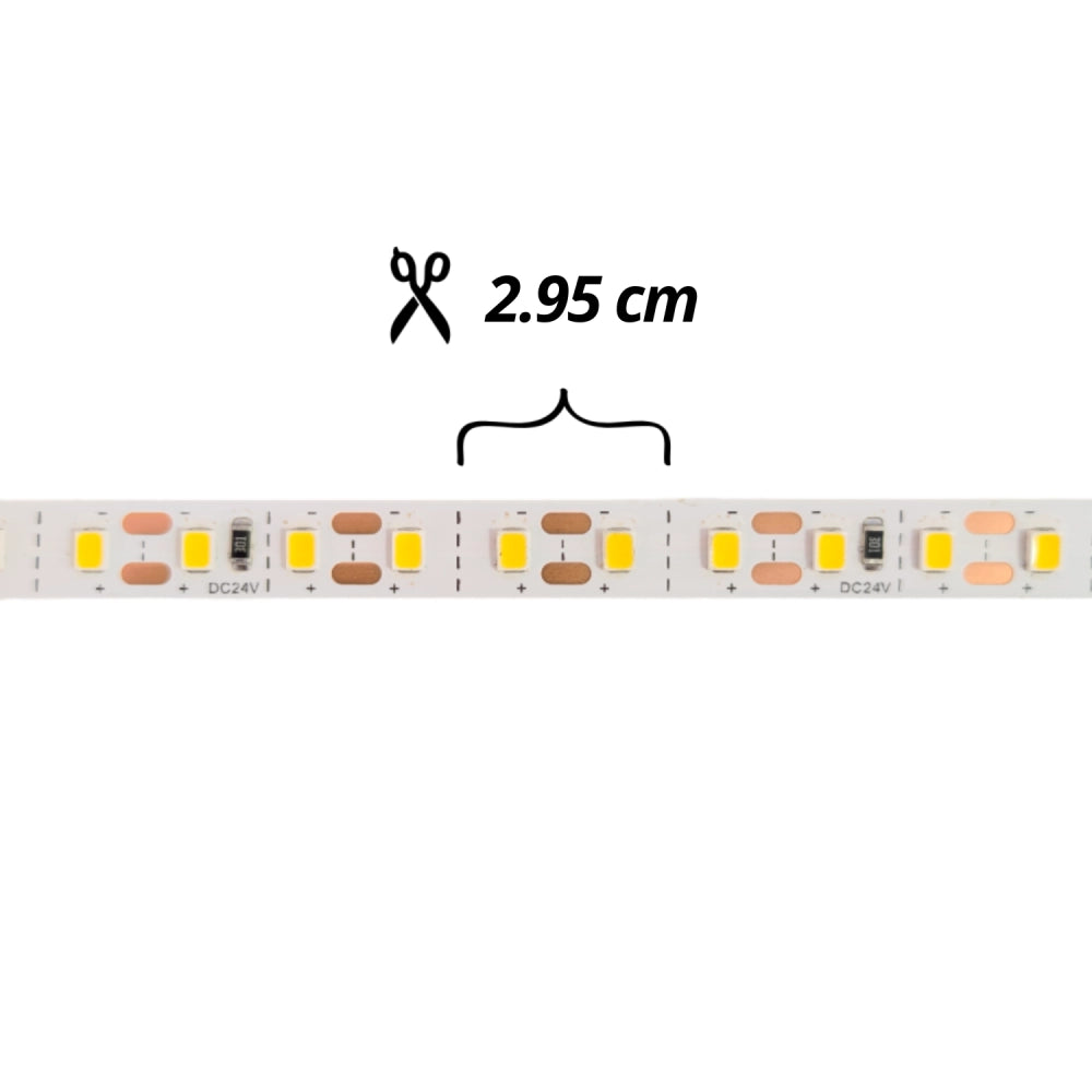 Striscia LED Professionale 50 Metri per interni - Luce Calda 4000K, 24V, 2640 lm/mt, IP20 - Taglio 2.95 cm