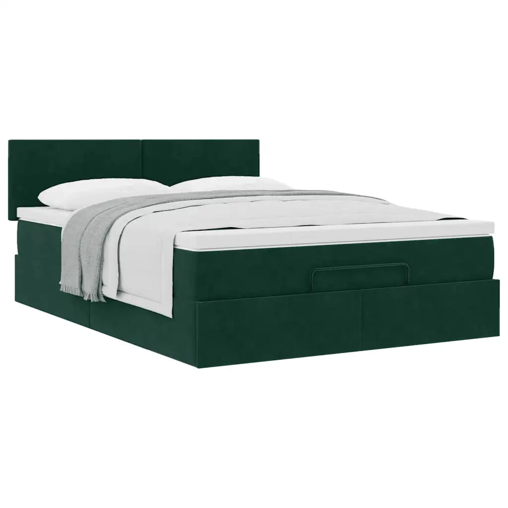 Struttura Letto Pouf con Materasso 140x190 cm in Velluto 3311702