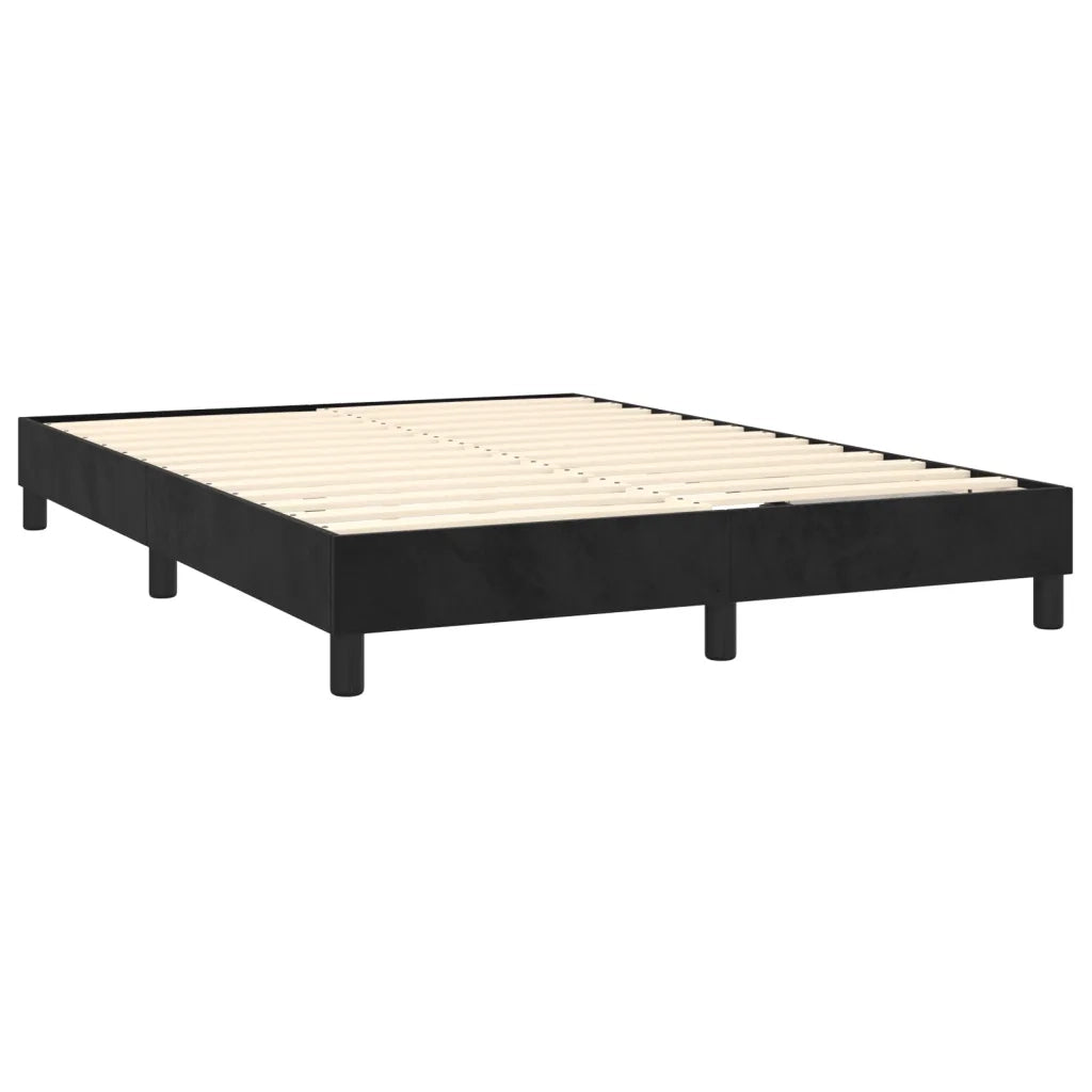 Letto a Molle con Materasso e LED Nero 140x190 cm in Velluto 3134521