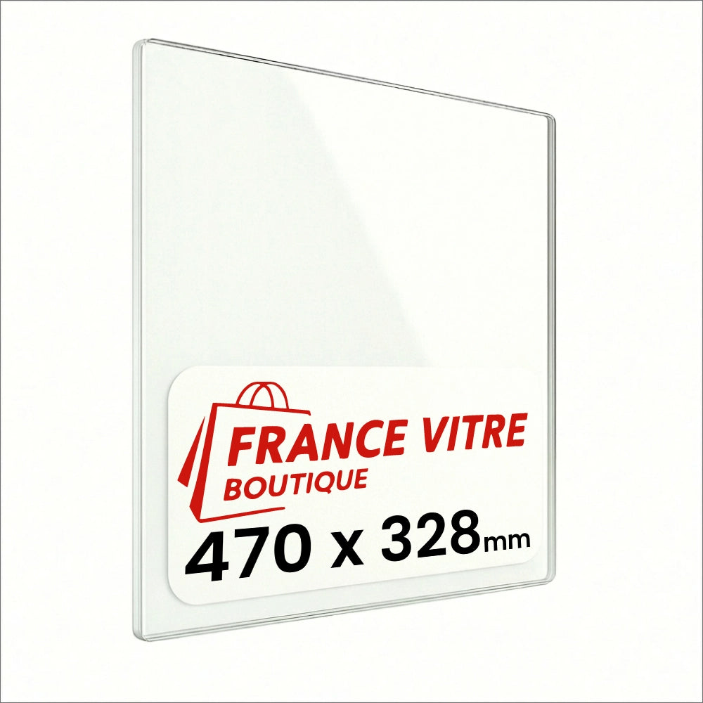 470 x 328 x 4 mm - Vetro per stufa a legna - vetro camino di ricambio - vetro per caminetto resistente al fuoco - France Vitre