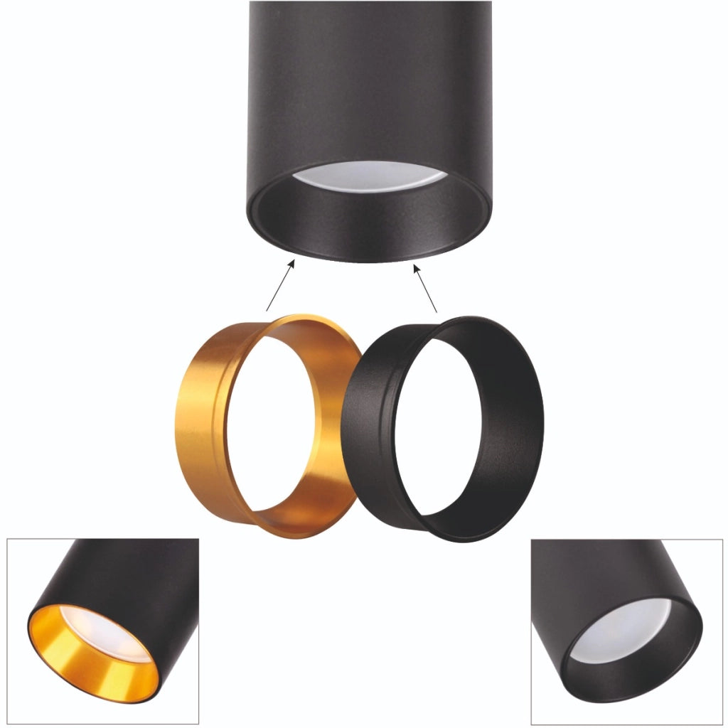 Lampada da terra nera spot oro interno 3xGU10 Polux