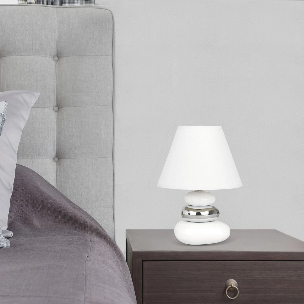 Lampada da comodino bianca ceramica E14 Salem Rabalux