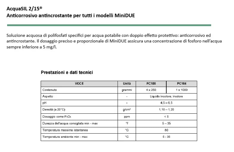 Acquasil 2/15 liquido in sacche da 250 gr cadauna (4 sacche per box)