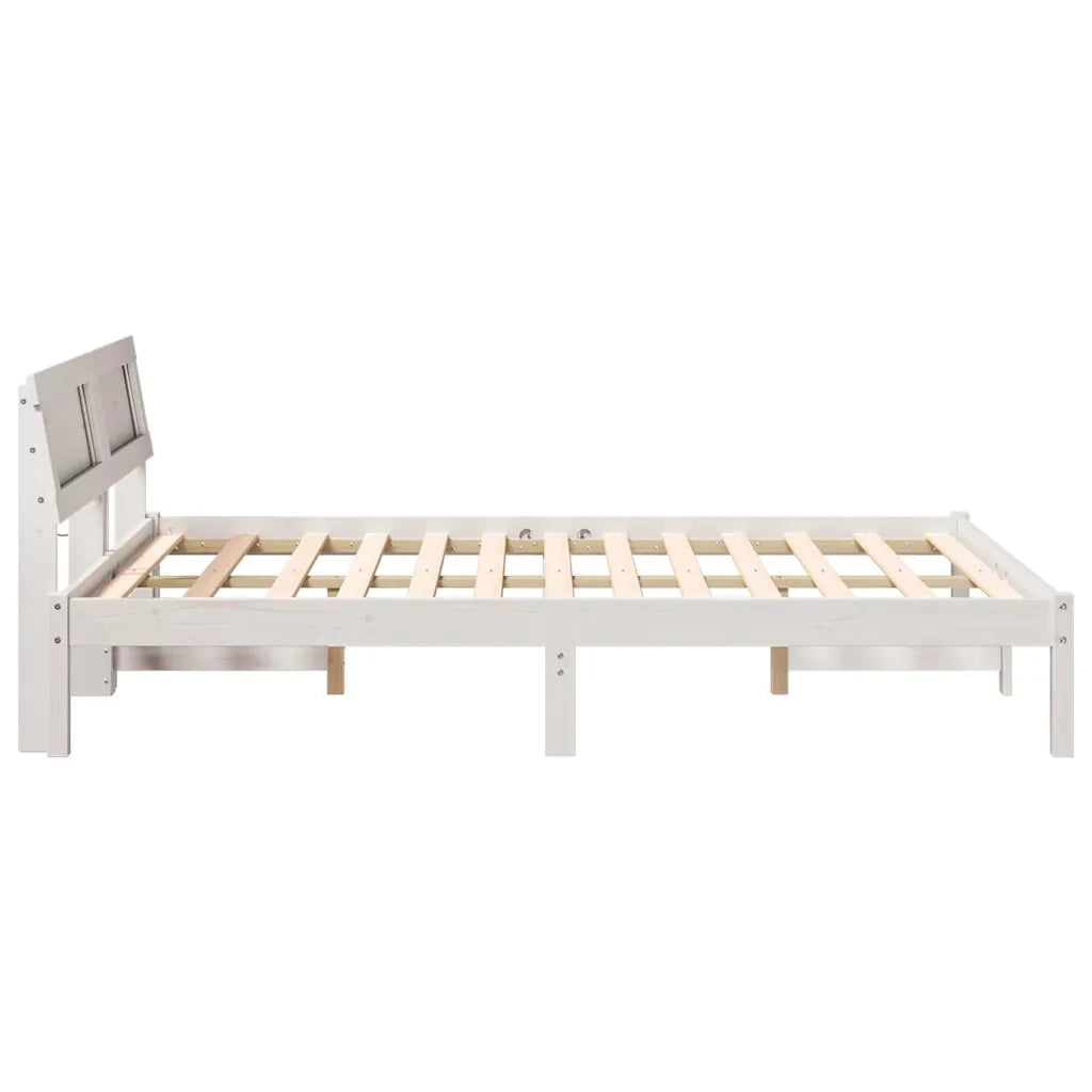 Letto matrimoniale | Letto per adulti | Struttura del letto Bianco 120 x 200 cm Pino massello