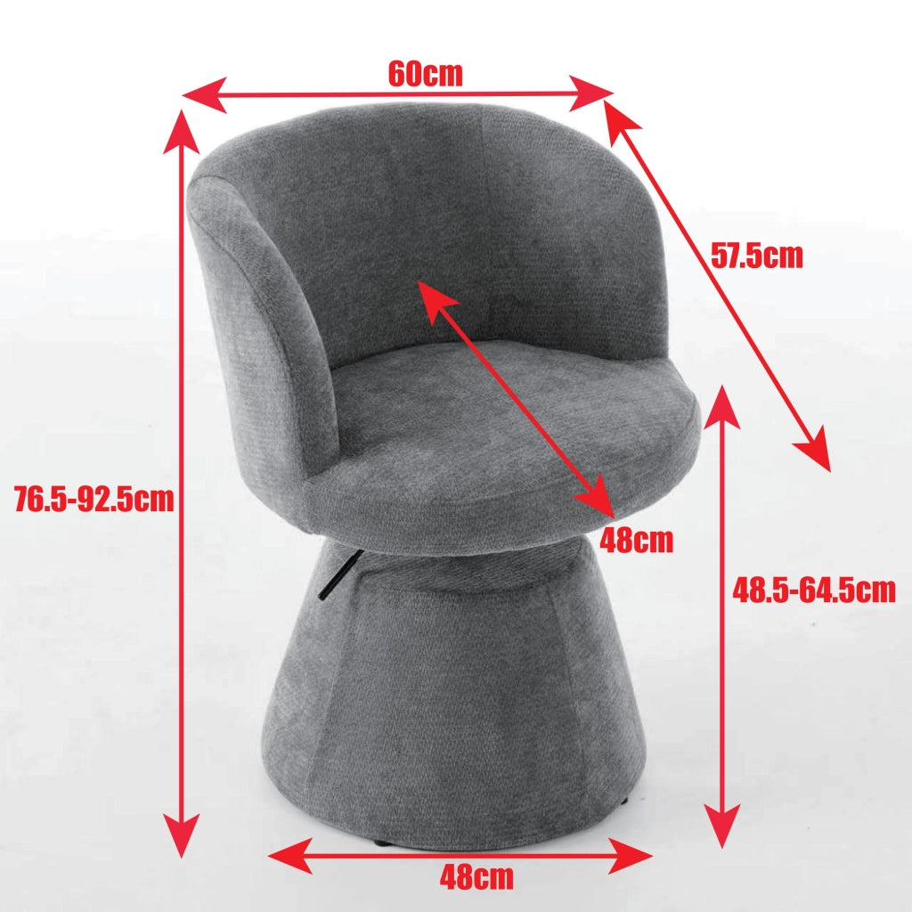 Sgabello da bar girevole a 360¡ã regolabile in altezza, sedia da pranzo rotonda moderna rivestita in ciniglia, sedia ergonomica di design per camera da