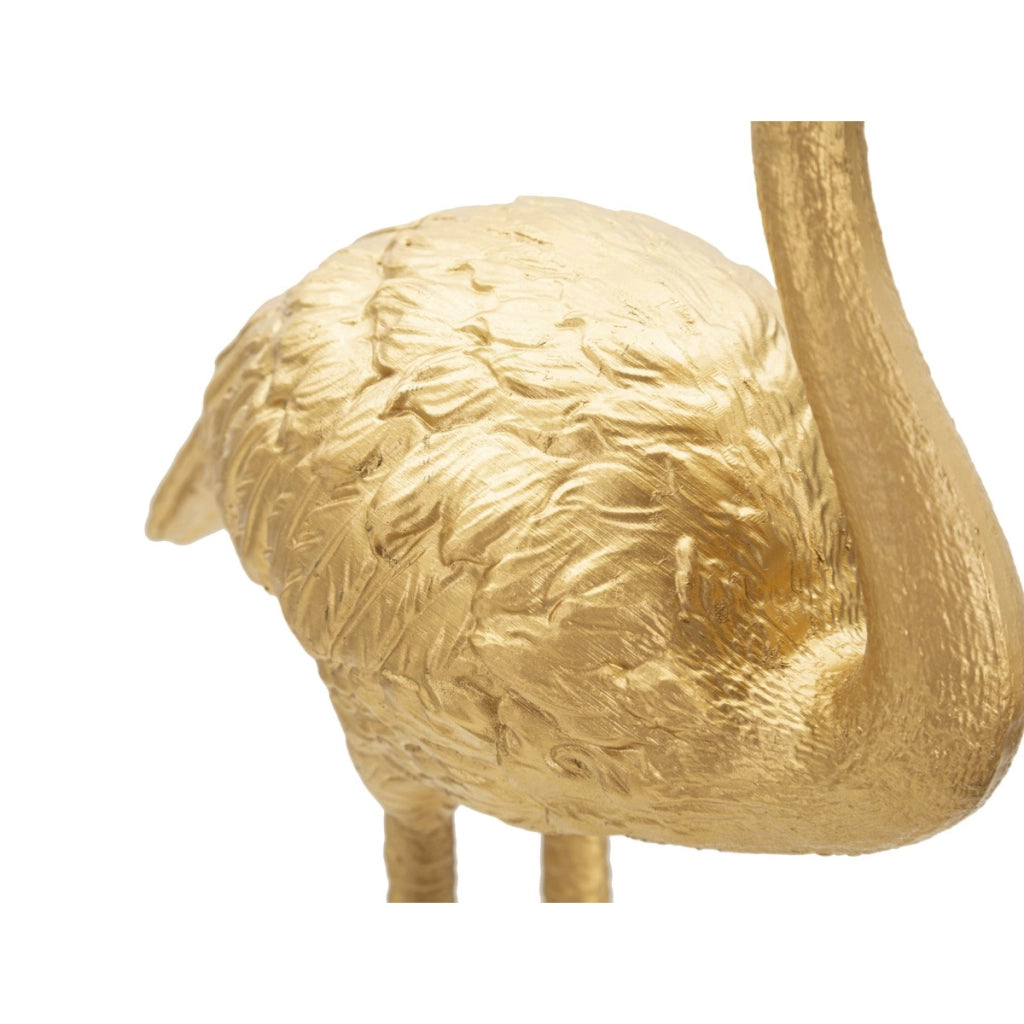 Lampada da tavolo Flamingo piccola in resina dorata