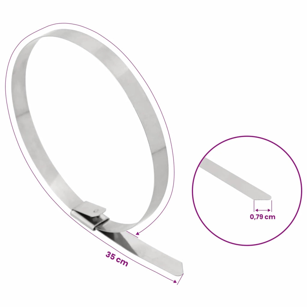Fascetta per Cavi 50 pz 7,9 x 350 mm Argento 42029378