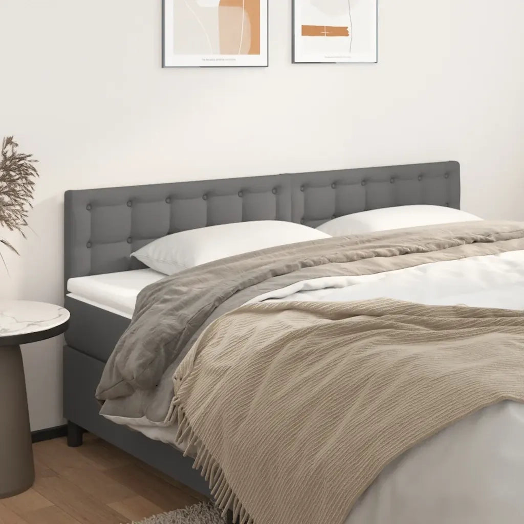 Testiera 2 pz-Set di 2 Testata-Testiera Decorativa Grigio 90x5x78/88 cm in Similpelle 607466