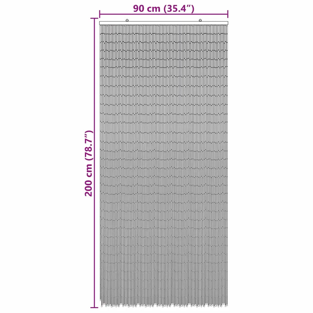 Tenda per Porta Antinsetti multicolore 200 x 90 cm Bambù 42030055