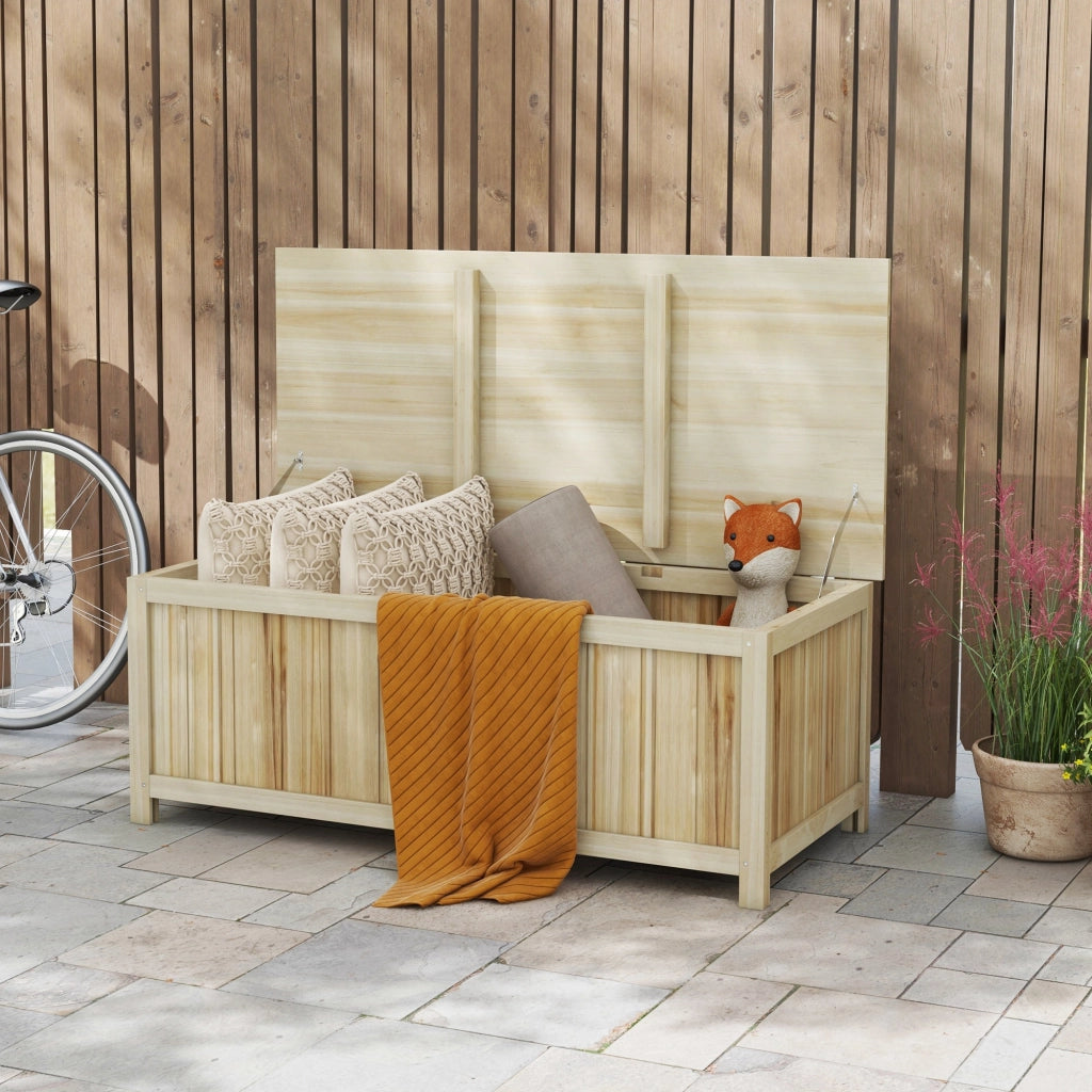 Panca Contenitore da Giardino in Legno ¨C Minimal ¨C 120x55x45cm Colore Legno