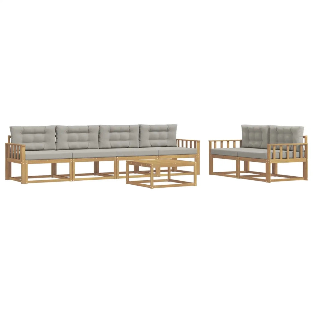 Set di divani da esterno 6 pz Bianco e Grigio Chiaro 3386090