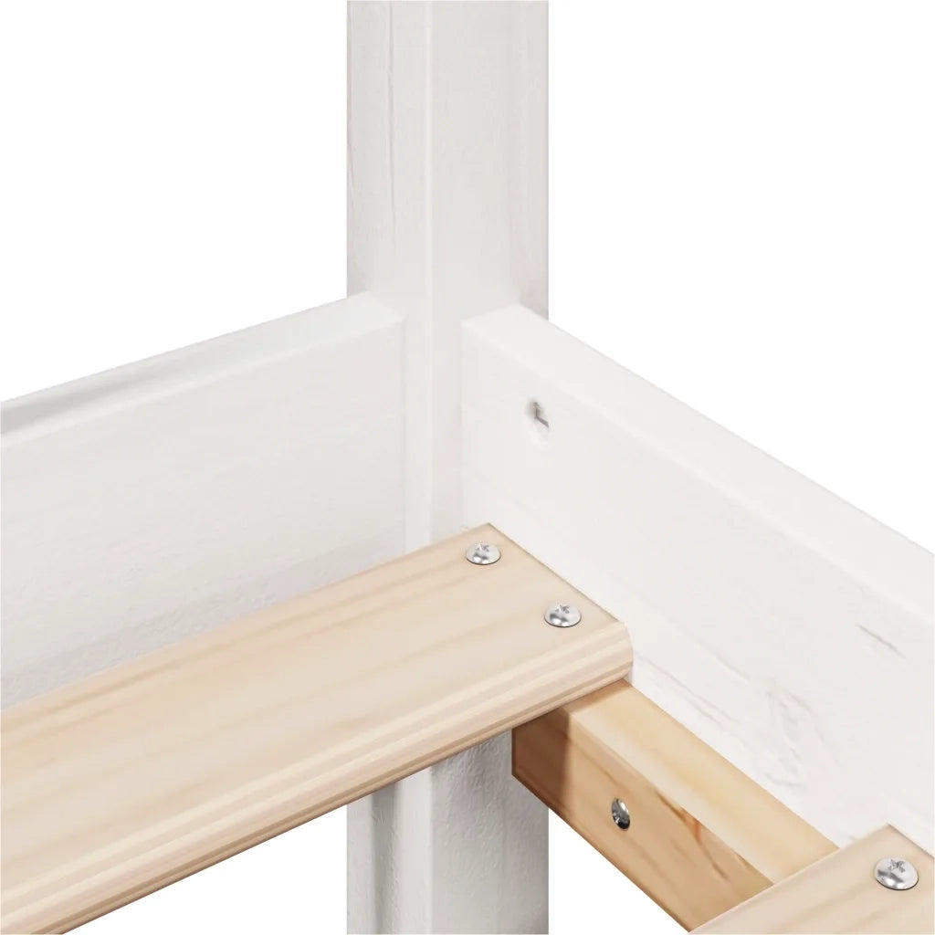 Letto senza Materasso Bianco 150x200 cm Legno Massello di Pino 3305907