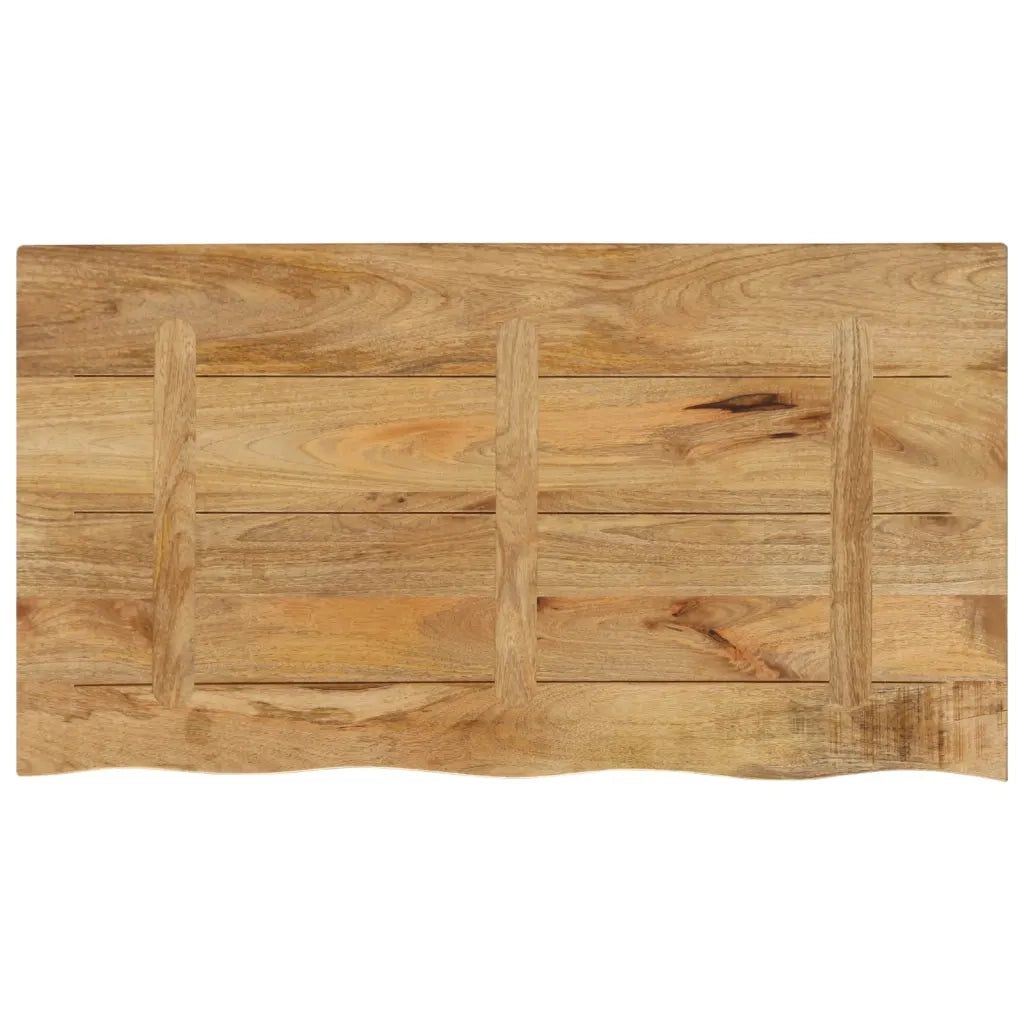 Piano Tavolo 120x60x3,8 cm Bordi Vivi Legno di Mango Grezzo 370408