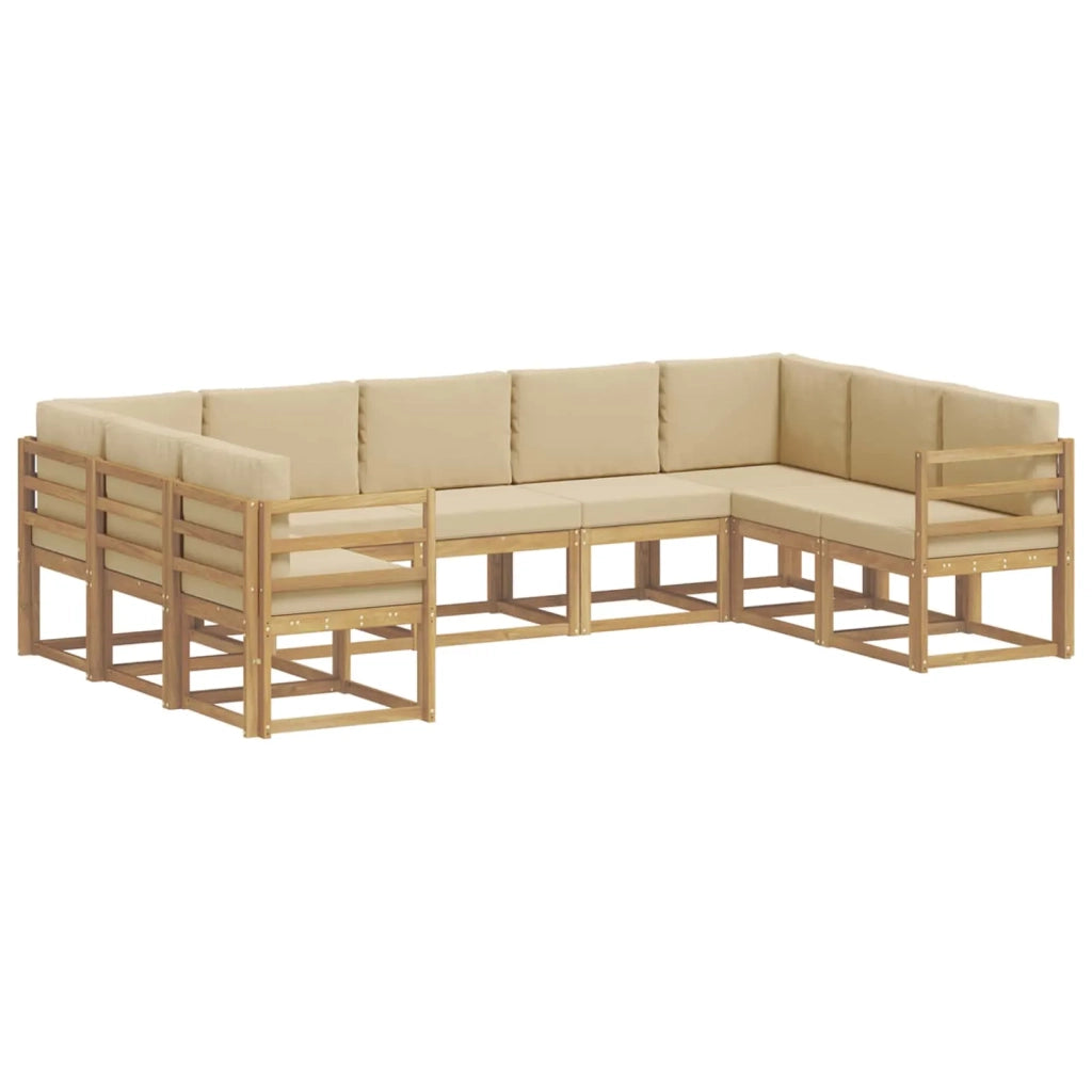 Set di divani da esterno con cuscino 9 pcs Bianco e Beige 3388207