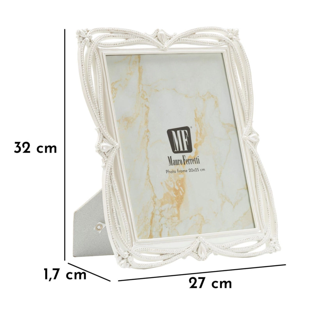 Cornice portafoto Ribbon argento con profilo a nastro 20x25 cm