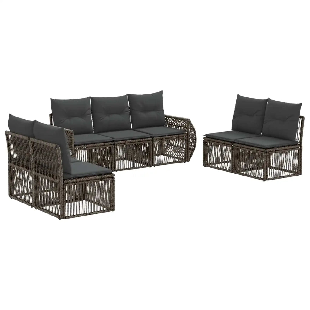 Set Divano da Giardino 7 pz Grigio e Grigio Scuro polyrattan 3435386
