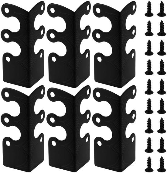 Protezioni angolari 12 pezzi - Protezioni angolari metalliche - 4,8 x 2,9 x 2,1 cm - Nero - Inclusi viti - Per mobili e decorazione - Protezione angolari