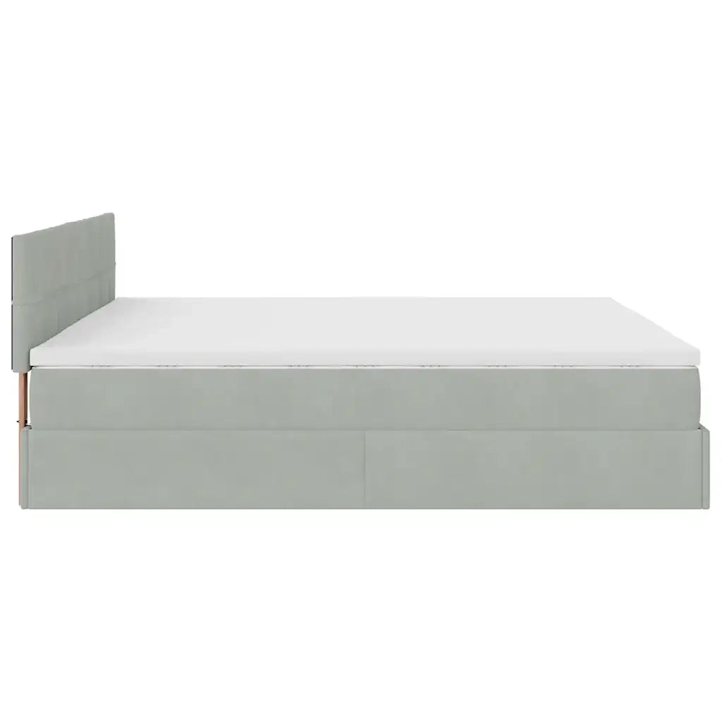 Struttura Letto Pouf con Materasso 160x200 cm in Velluto 3311783