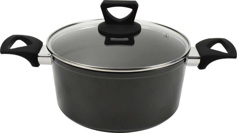 MAURY'S BLACK HAMMER CASSERUOLA CON COPERCHIO IN VETRO 22 CM