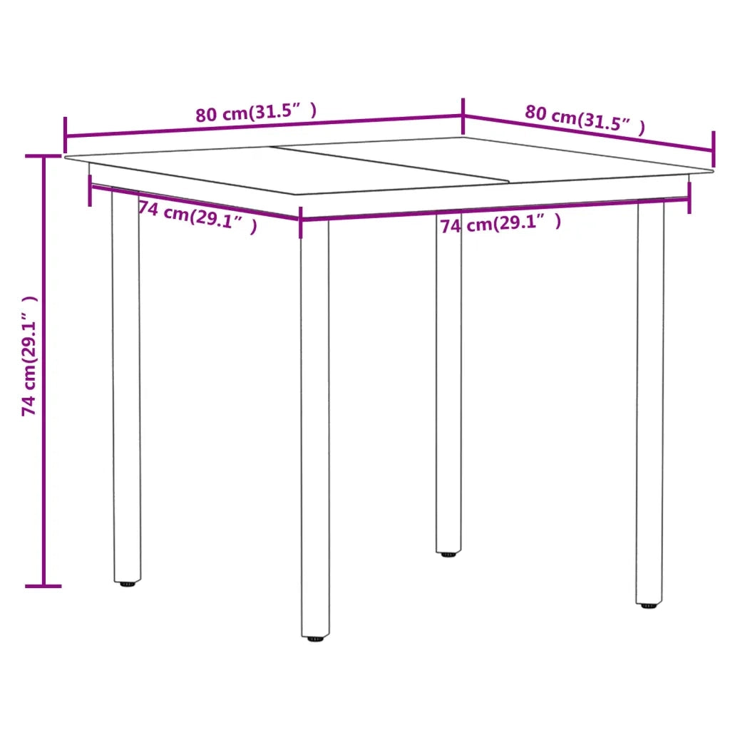 Set Mobili da Pranzo per Giardino 3 pz Nero 3099137