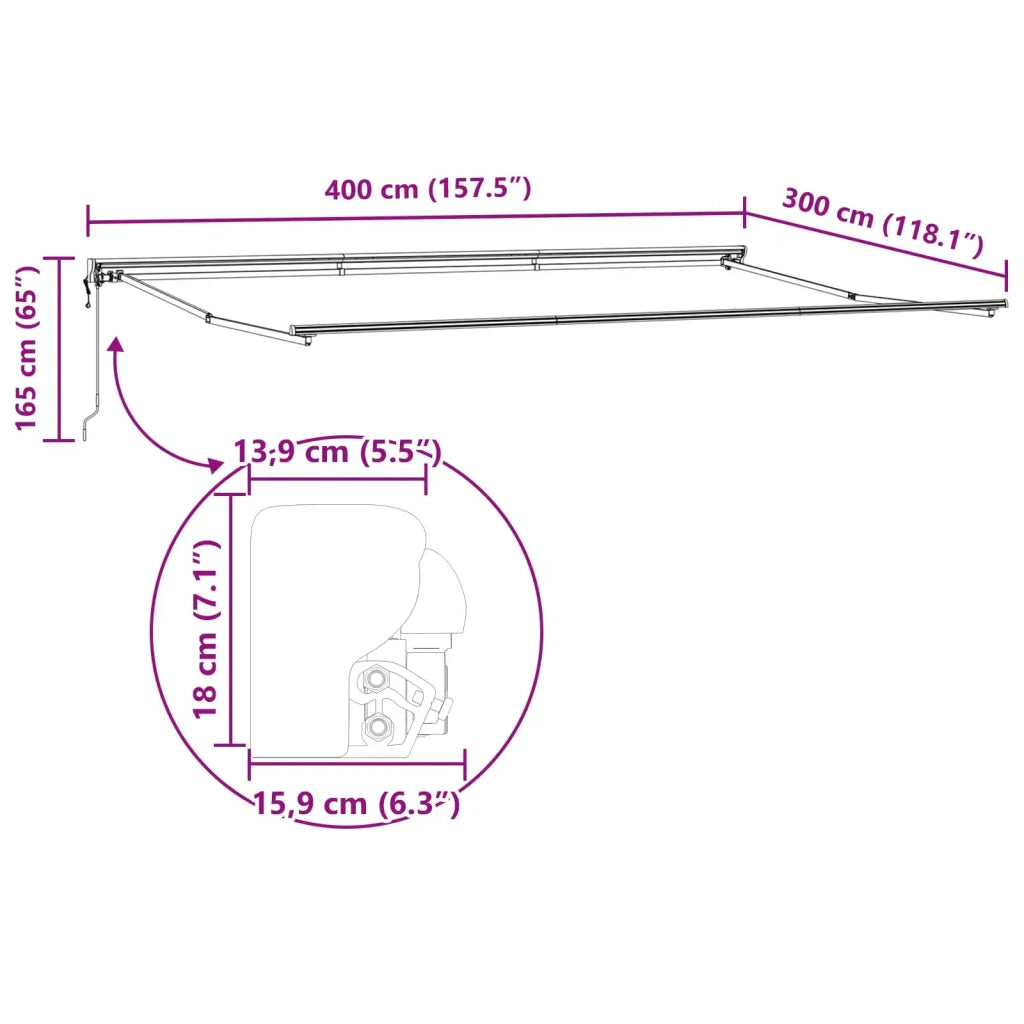 Struttura della tenda Giallo e Grigio 400 × 300 cm 3330590