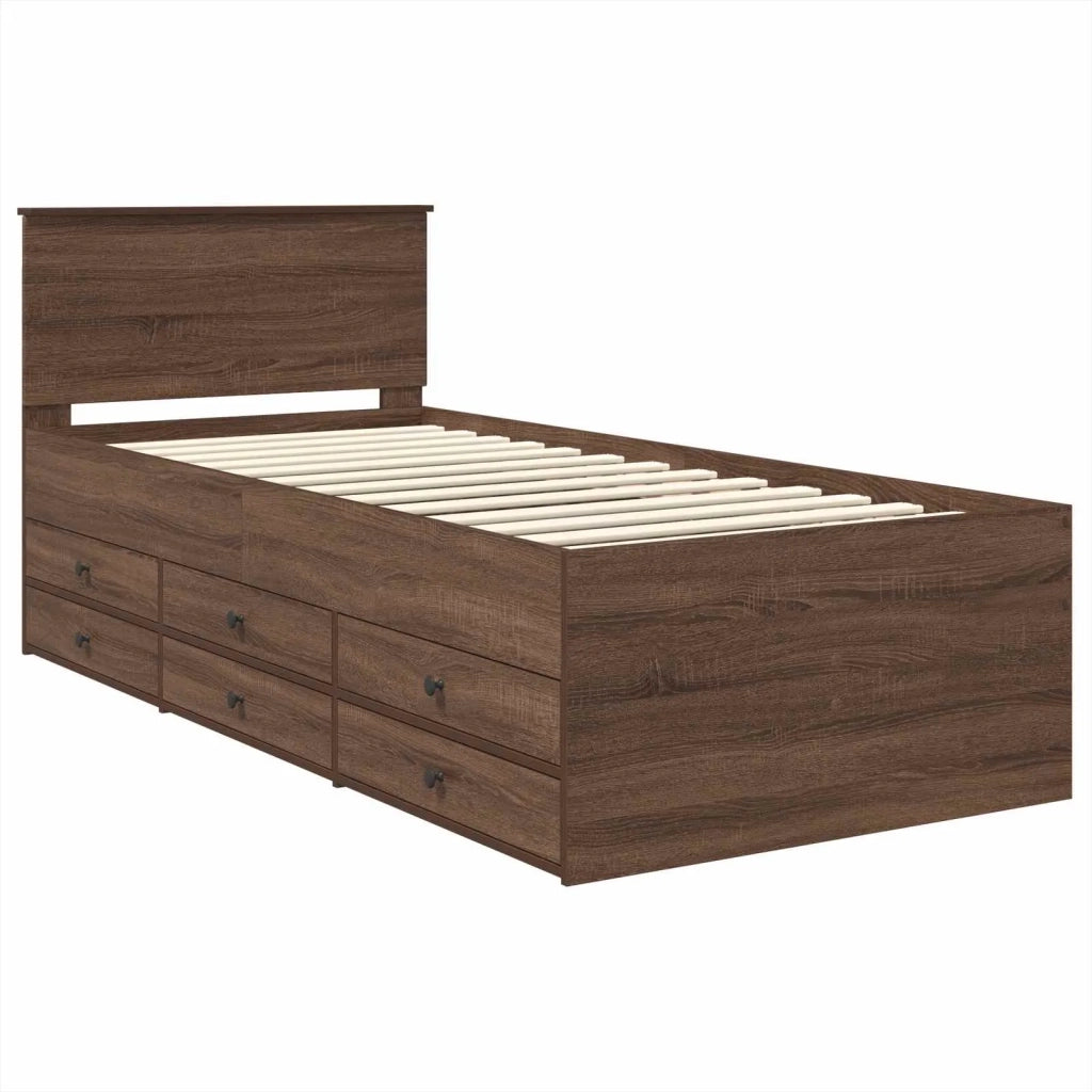 Daybed Rovere Marrone e Nero 75 x 190 cm Legno multistrato 3408542