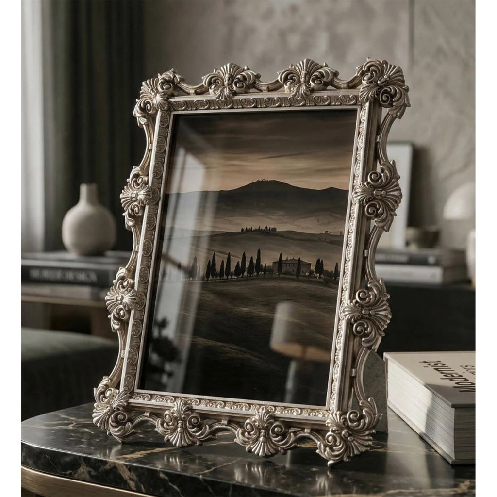 Cornice portafoto Florence argento barocca 15x20 cm