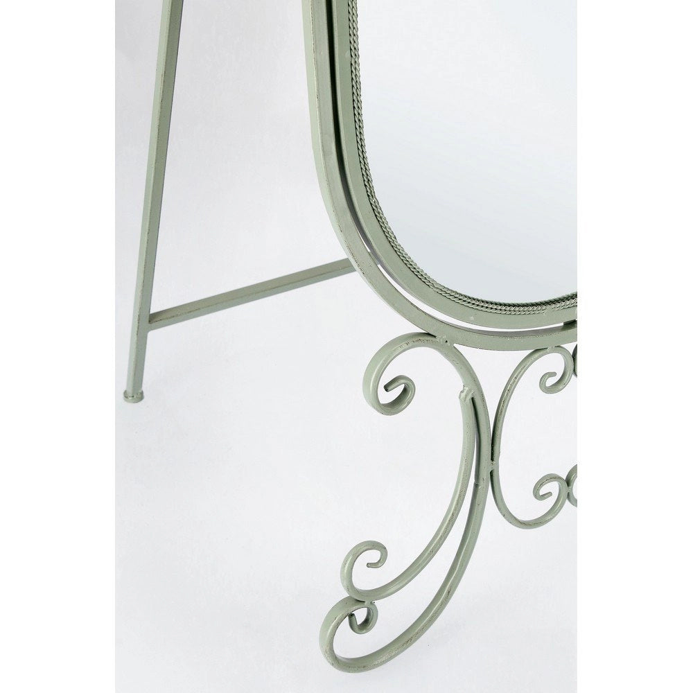 Specchio da Terra in Acciaio Verde Stile Romantico - GIANNA