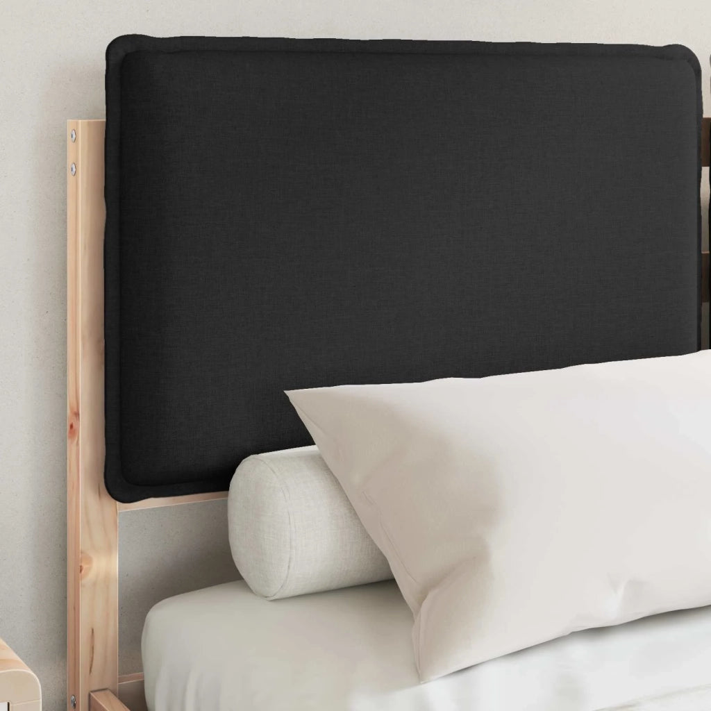 Letto matrimoniale | Letto per adulti | Letto con Testiera Rivestita Nero 150 x 200 cm