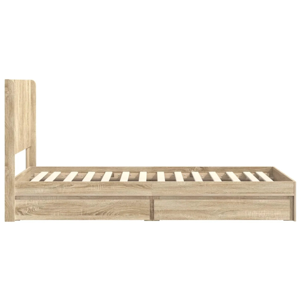 Struttura del letto con stoccaggio e testata Rovere Sonoma 3414069