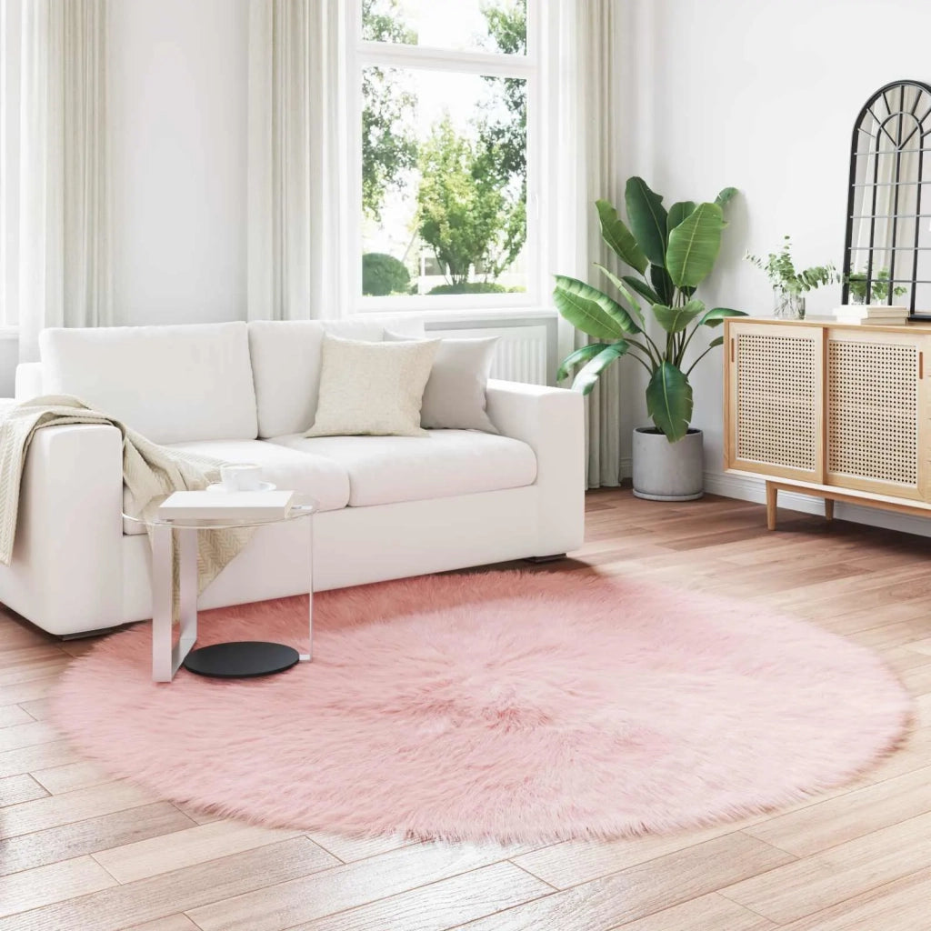 Tappeto in finta TAFALLA Rosa Ø 160 cm Poliestere 42021560