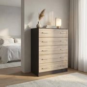 Cassettiera con 5 cassetti in Legno Composito cm 80x45x111 - VANCE