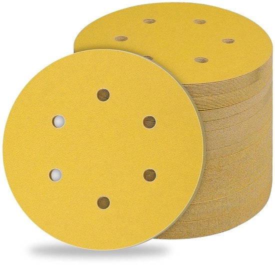 Schuurschijven Premium - 150 mm - 6 fori - 120 dimensione dei fori - 50 pezzi